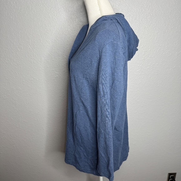 Pre-Owned Pure Jill Blue Hooded Top Sweatshirt Cardigan Size Medium -cp - Picture 7 of 9